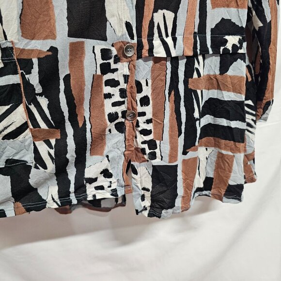 Chalet et ceci Button Up Asymmetric Top Shirt Women Size L - Picture 15 of 15